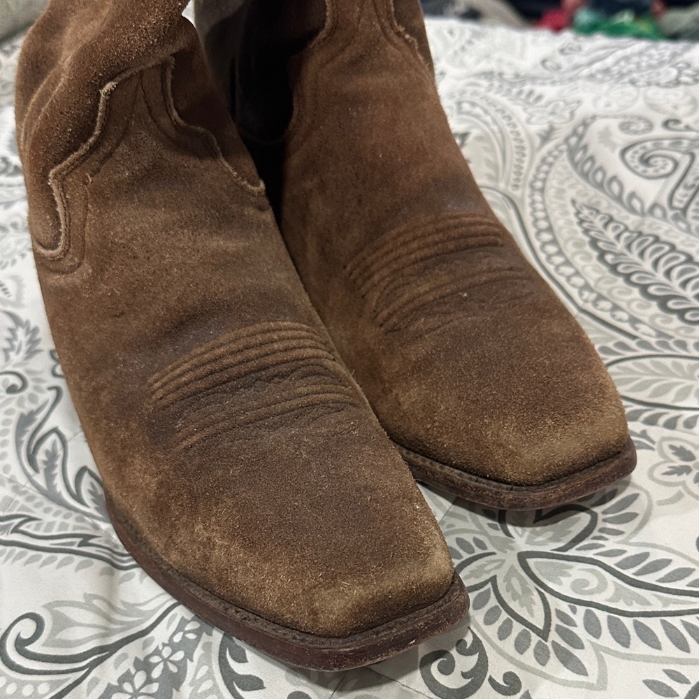 Dan Post Brown Suede Western Boots